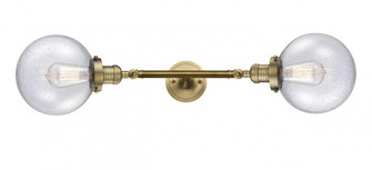 Beacon - 2 Light - 8 inch - Brushed Brass - Adjustable Bath Vanity Light (3442|208L-BB-G204-8)