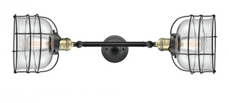 Bell Cage - 2 Light - 9 inch - Black Antique Brass - Adjustable Bath Vanity Light (3442|208L-BAB-G72-CE-LED)