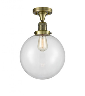 Beacon - 1 Light - 10 inch - Antique Brass - Semi-Flush Mount (3442|517-1CH-AB-G202-10)