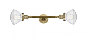 Olean - 2 Light - 7 inch - Brushed Brass - Adjustable Bath Vanity Light (3442|208L-BB-G324)