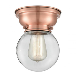 Beacon - 1 Light - 6 inch - Antique Copper - Flush Mount (3442|623-1F-AC-G202-6-LED)