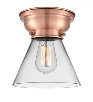 Cone - 1 Light - 8 inch - Antique Copper - Flush Mount (3442|623-1F-AC-G42-LED)