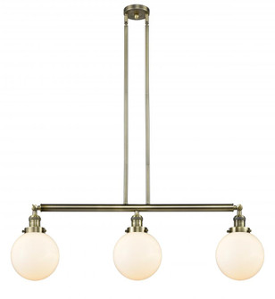 Beacon - 3 Light - 41 inch - Antique Brass - Stem Hung - Adjustable Island Light (3442|213-AB-G201-8-LED)