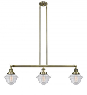 Oxford - 3 Light - 40 inch - Antique Brass - Stem Hung - Adjustable Island Light (3442|213-AB-G534-LED)