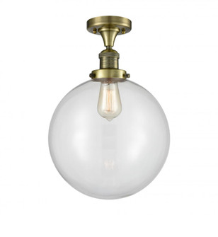 Beacon - 1 Light - 12 inch - Antique Brass - Semi-Flush Mount (3442|517-1CH-AB-G202-12-LED)