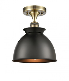 Adirondack - 1 Light - 8 inch - Antique Brass - Semi-Flush Mount (3442|516-1C-AB-M14-BK-LED)