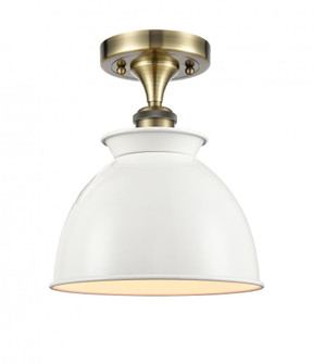 Adirondack - 1 Light - 8 inch - Antique Brass - Semi-Flush Mount (3442|516-1C-AB-M14-W-LED)