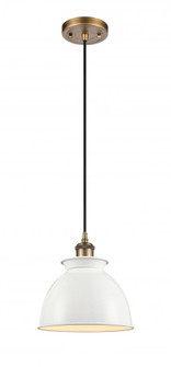 Adirondack - 1 Light - 8 inch - Brushed Brass - Cord hung - Mini Pendant (3442|516-1P-BB-M14-W)