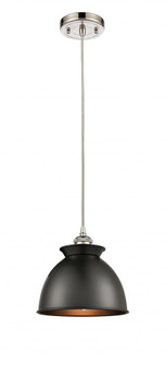Adirondack - 1 Light - 8 inch - Polished Nickel - Cord hung - Mini Pendant (3442|516-1P-PN-M14-BK)