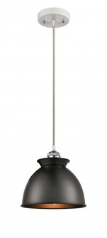 Adirondack - 1 Light - 8 inch - White Polished Chrome - Cord hung - Mini Pendant (3442|516-1P-WPC-M14-BK-LED)