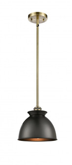 Adirondack - 1 Light - 8 inch - Antique Brass - Mini Pendant (3442|516-1S-AB-M14-BK-LED)