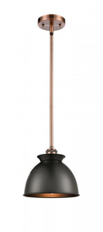 Adirondack - 1 Light - 8 inch - Antique Copper - Mini Pendant (3442|516-1S-AC-M14-BK-LED)