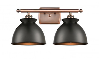 Adirondack - 2 Light - 18 inch - Antique Copper - Bath Vanity Light (3442|516-2W-AC-M14-BK)