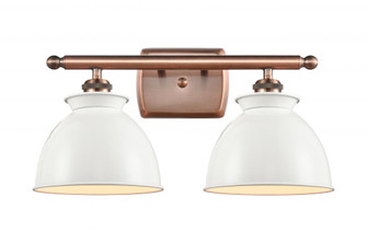 Adirondack - 2 Light - 18 inch - Antique Copper - Bath Vanity Light (3442|516-2W-AC-M14-W-LED)