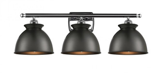 Adirondack - 3 Light - 28 inch - Polished Chrome - Bath Vanity Light (3442|516-3W-PC-M14-BK)