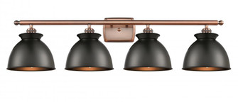 Adirondack - 4 Light - 38 inch - Antique Copper - Bath Vanity Light (3442|516-4W-AC-M14-BK)