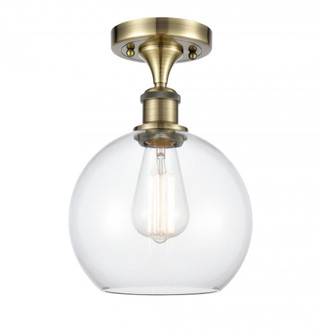 Athens - 1 Light - 8 inch - Antique Brass - Semi-Flush Mount (3442|516-1C-AB-G122-LED)
