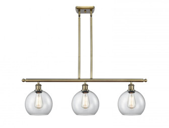 Athens - 3 Light - 36 inch - Antique Brass - Stem hung - Island Light (3442|516-3I-AB-G122-LED)
