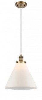 Cone - 1 Light - 12 inch - Brushed Brass - Cord hung - Mini Pendant (3442|916-1P-BB-G41-L)