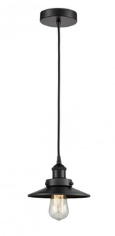 Edison - 1 Light - 8 inch - Matte Black - Cord hung - Mini Pendant (3442|616-1PH-BK-M6)