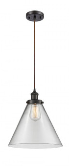 Cone - 1 Light - 12 inch - Oil Rubbed Bronze - Cord hung - Mini Pendant (3442|916-1P-OB-G42-L-LED)