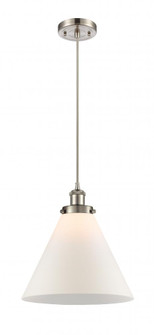 Cone - 1 Light - 12 inch - Brushed Satin Nickel - Cord hung - Mini Pendant (3442|916-1P-SN-G41-L)