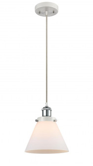 Cone - 1 Light - 8 inch - White Polished Chrome - Cord hung - Mini Pendant (3442|916-1P-WPC-G41-LED)