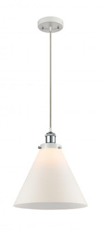 Cone - 1 Light - 12 inch - White Polished Chrome - Cord hung - Mini Pendant (3442|916-1P-WPC-G41-L-LED)