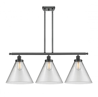 Cone - 3 Light - 36 inch - Matte Black - Stem Hung - Island Light (3442|916-3I-BK-G42-L-LED)