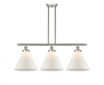Cone - 3 Light - 36 inch - Brushed Satin Nickel - Stem Hung - Island Light (3442|916-3I-SN-G41-L-LED)