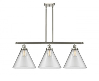 Cone - 3 Light - 36 inch - Brushed Satin Nickel - Stem Hung - Island Light (3442|916-3I-SN-G42-L-LED)