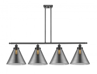 Cone - 4 Light - 48 inch - Matte Black - Stem Hung - Island Light (3442|916-4I-BK-G43-L-LED)