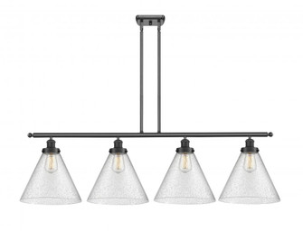 Cone - 4 Light - 48 inch - Matte Black - Stem Hung - Island Light (3442|916-4I-BK-G44-L-LED)
