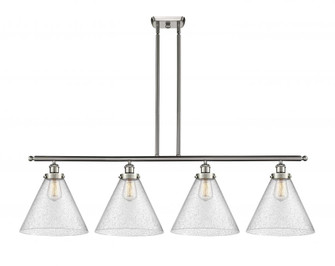 Cone - 4 Light - 48 inch - Brushed Satin Nickel - Stem Hung - Island Light (3442|916-4I-SN-G44-L-LED)