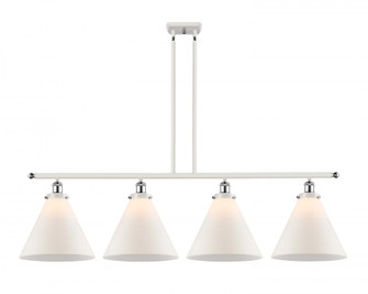 Cone - 4 Light - 48 inch - White Polished Chrome - Stem Hung - Island Light (3442|916-4I-WPC-G41-L-LED)