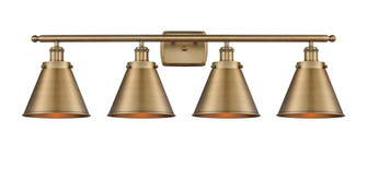 Appalachian - 4 Light - 36 inch - Brushed Brass - Bath Vanity Light (3442|916-4W-BB-M13-BB-LED)