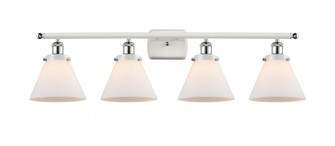Cone - 4 Light - 38 inch - White Polished Chrome - Bath Vanity Light (3442|916-4W-WPC-G41-LED)