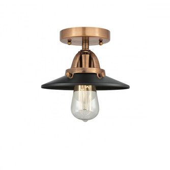 Railroad - 1 Light - 8 inch - Antique Copper - Semi-Flush Mount (3442|288-1C-AC-M6-BK-LED)