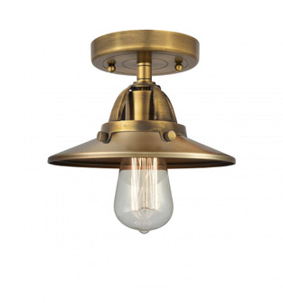 Railroad - 1 Light - 8 inch - Brushed Brass - Semi-Flush Mount (3442|288-1C-BB-M4-BB)