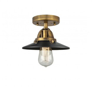 Railroad - 1 Light - 8 inch - Brushed Brass - Semi-Flush Mount (3442|288-1C-BB-M6-BK-LED)