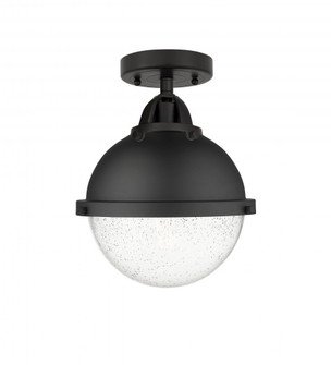 Hampden - 1 Light - 9 inch - Matte Black - Semi-Flush Mount (3442|288-1C-BK-HFS-84-BK-LED)