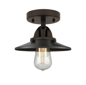 Railroad - 1 Light - 8 inch - Oil Rubbed Bronze - Semi-Flush Mount (3442|288-1C-OB-M5-OB-LED)
