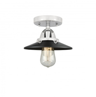 Railroad - 1 Light - 8 inch - Polished Chrome - Semi-Flush Mount (3442|288-1C-PC-M6-BK)