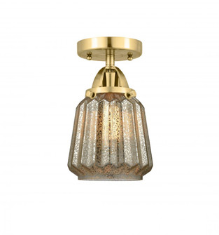 Chatham - 1 Light - 7 inch - Satin Gold - Semi-Flush Mount (3442|288-1C-SG-G146-LED)