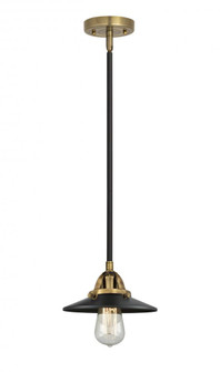 Railroad - 1 Light - 8 inch - Black Antique Brass - Stem hung - Mini Pendant (3442|288-1S-BAB-M6-BK)