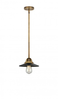 Railroad - 1 Light - 8 inch - Brushed Brass - Stem hung - Mini Pendant (3442|288-1S-BB-M6-BK)