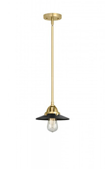 Railroad - 1 Light - 8 inch - Satin Gold - Stem hung - Mini Pendant (3442|288-1S-SG-M6-BK)
