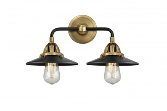 Railroad - 2 Light - 16 inch - Black Antique Brass - Bath Vanity Light (3442|288-2W-BAB-M6-BK)