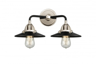 Railroad - 2 Light - 16 inch - Black Polished Nickel - Bath Vanity Light (3442|288-2W-BPN-M6-BK-LED)