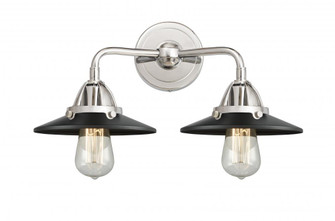 Railroad - 2 Light - 16 inch - Polished Chrome - Bath Vanity Light (3442|288-2W-PC-M6-BK-LED)